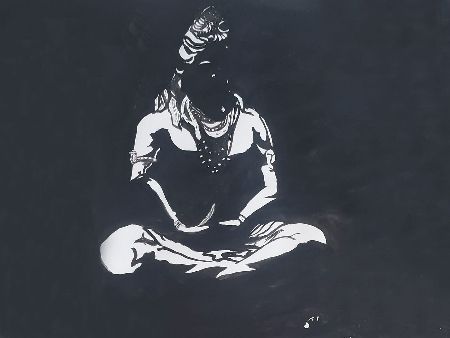 Shadow-painting-on-Shiva-representing-mediation