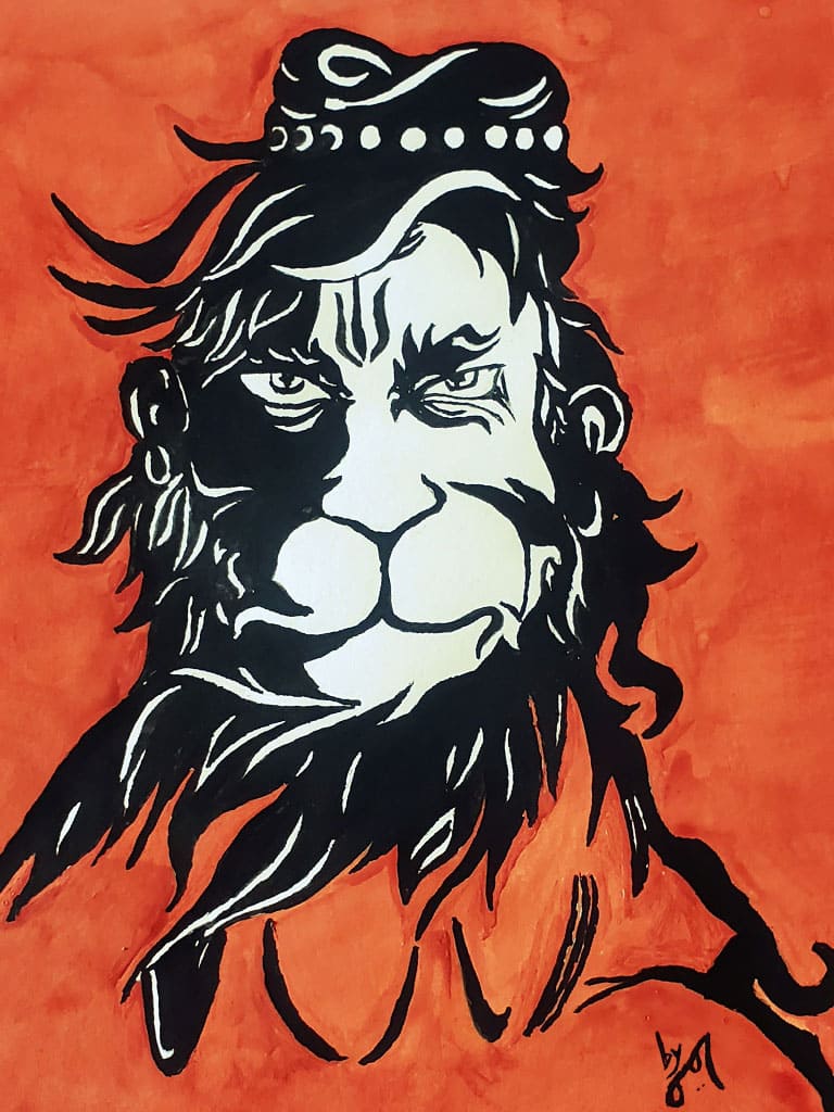 Pastel on canvas arthanareeswara